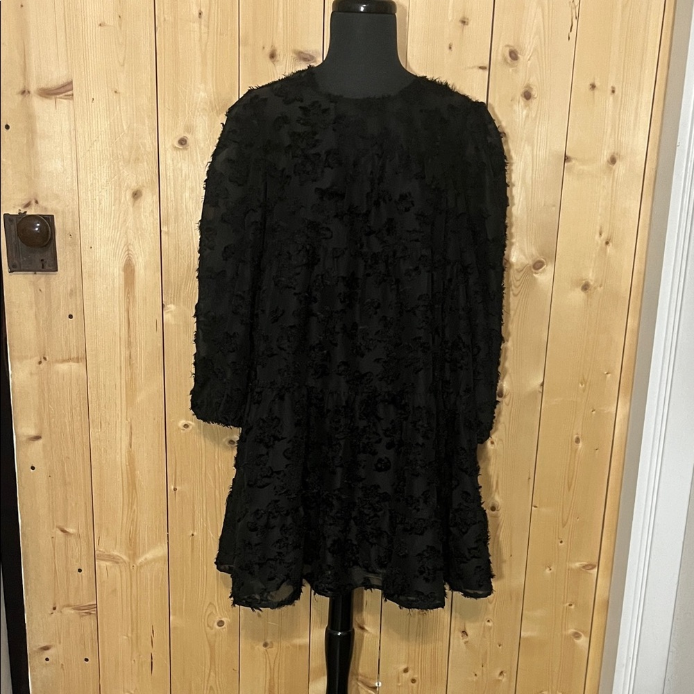 Stylish Black Textured Dress